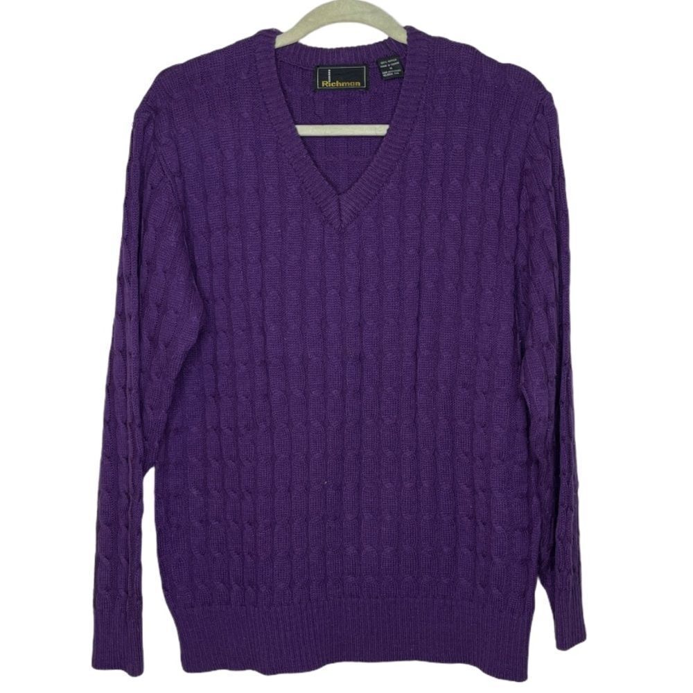 Vintage Richman V-Neck Sweater Purple